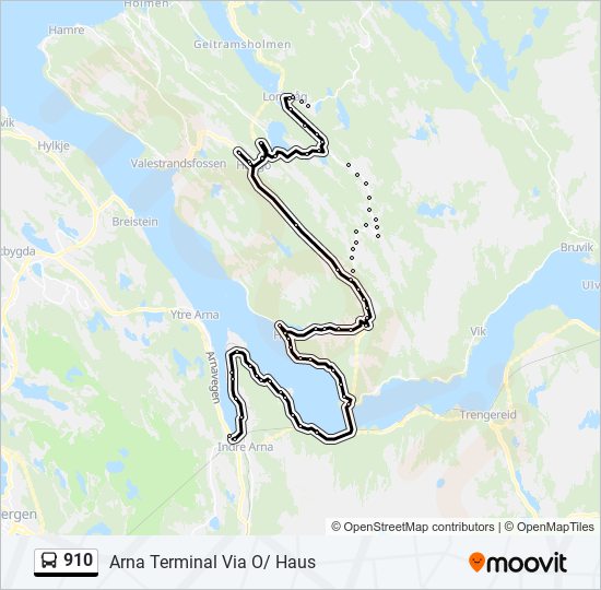 910 bus Line Map