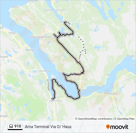 910 Bus Line Map