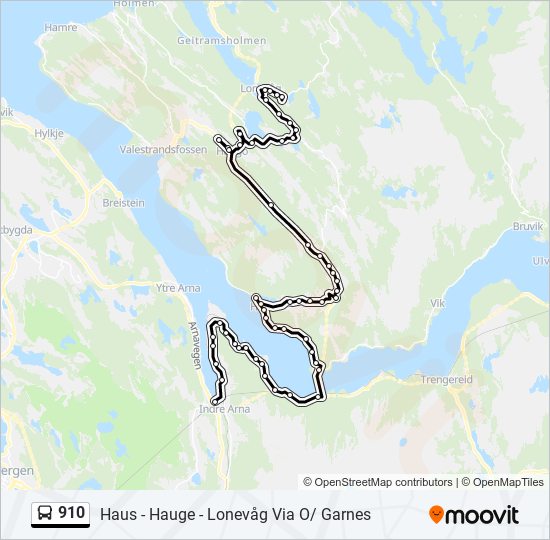 910 bus Line Map