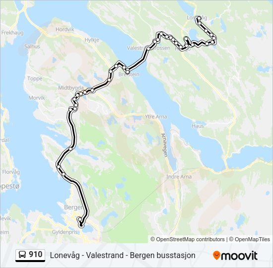 910 Bus Line Map