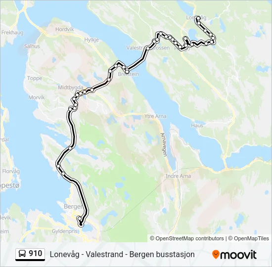 910 Bus Line Map