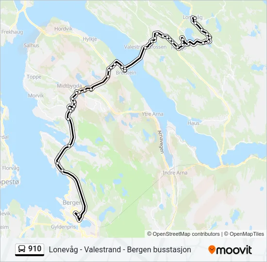 910 Bus Line Map
