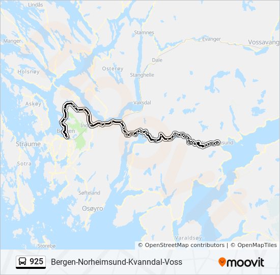 Bus 925 Route Map 925 Route: Schedules, Stops & Maps - Norheimsund (Updated)