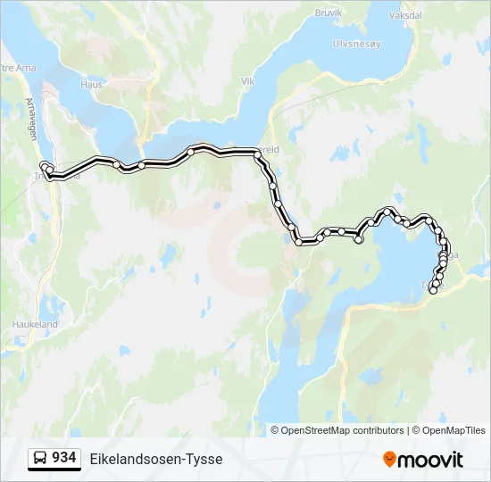 934 Bus Line Map