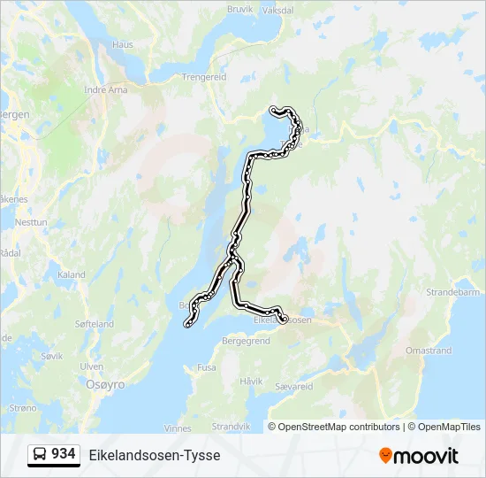 934 Bus Line Map