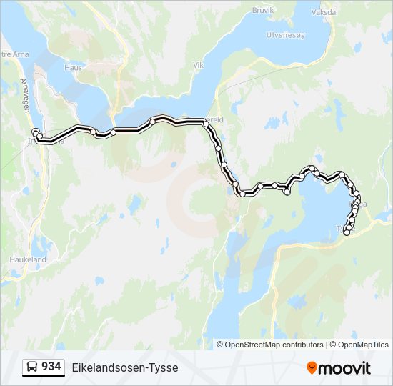 934 Bus Line Map