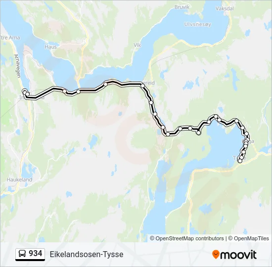 934 Bus Line Map