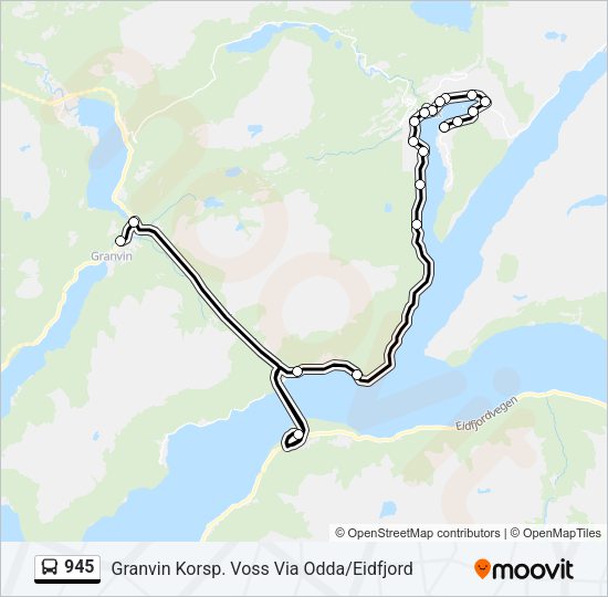 945 Bus Line Map