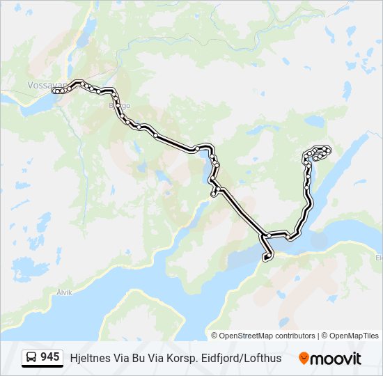 945 bus Line Map