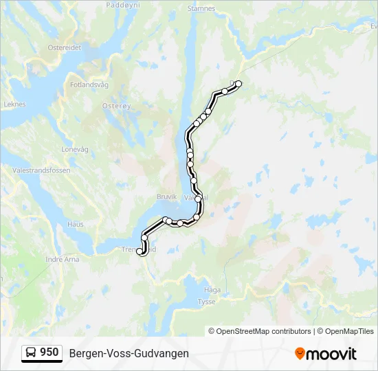 950 Bus Line Map