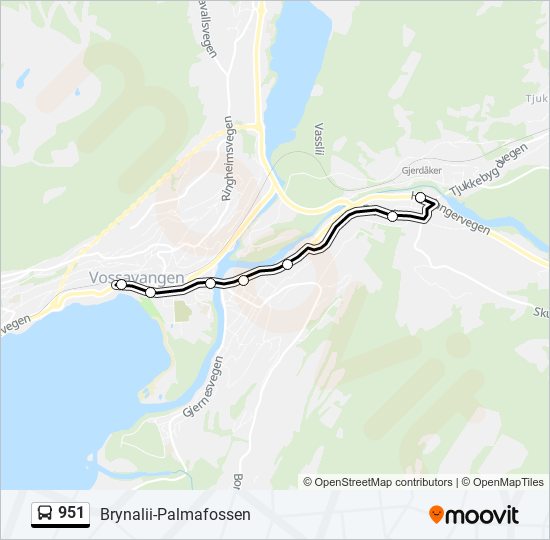 951 bus Line Map