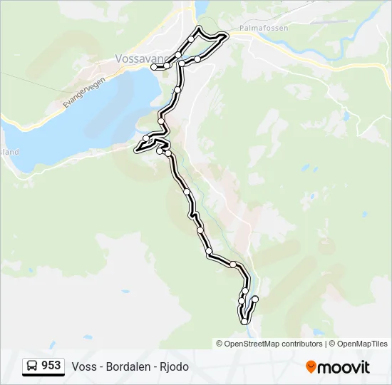 953 Bus Line Map
