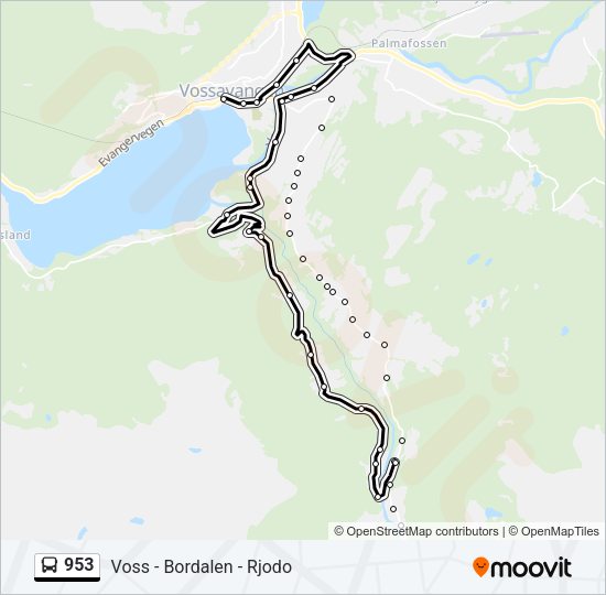 953 Bus Line Map
