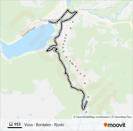 953 Bus Line Map