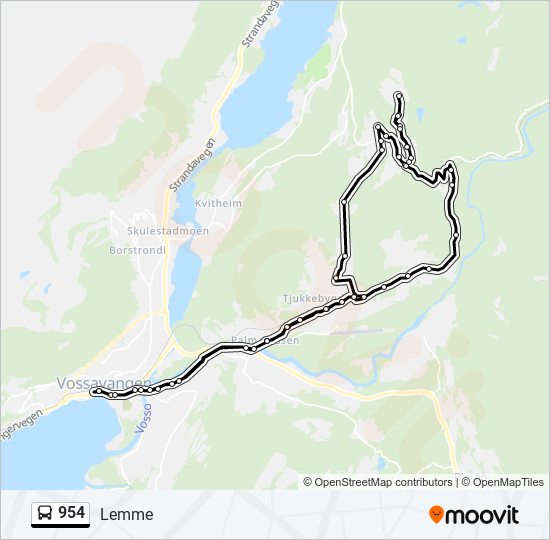 954 bus Line Map