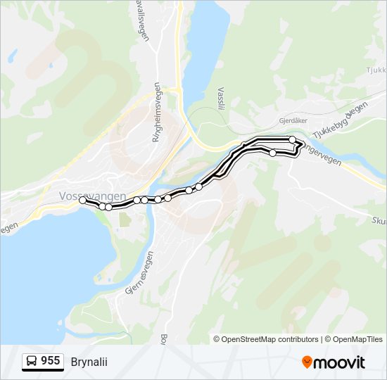 955 Bus Line Map