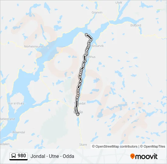 980 Bus Line Map