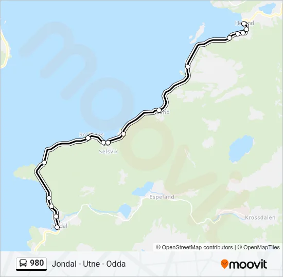 980 Bus Line Map