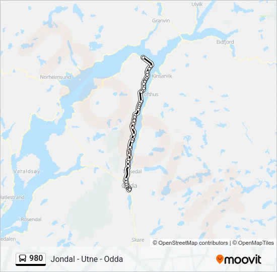 980 Bus Line Map