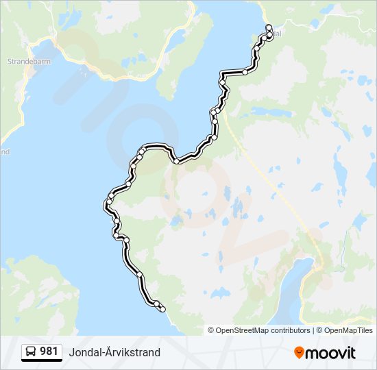 981 bus Line Map