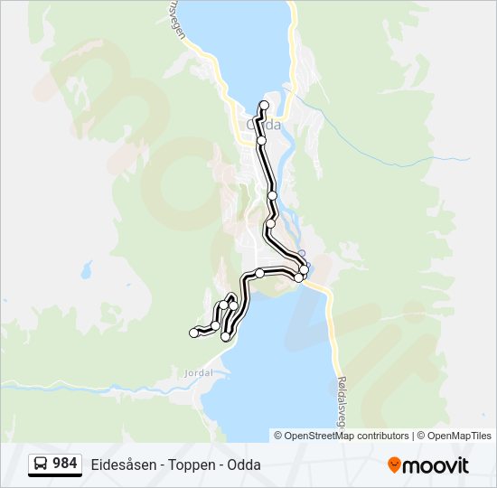 984 Bus Line Map