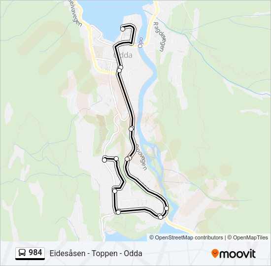 984 Bus Line Map