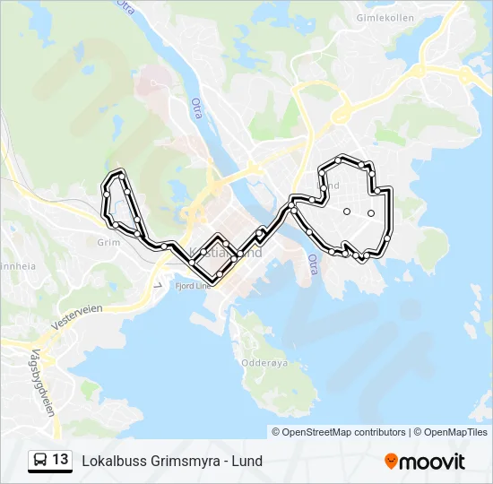 13 Bus Line Map