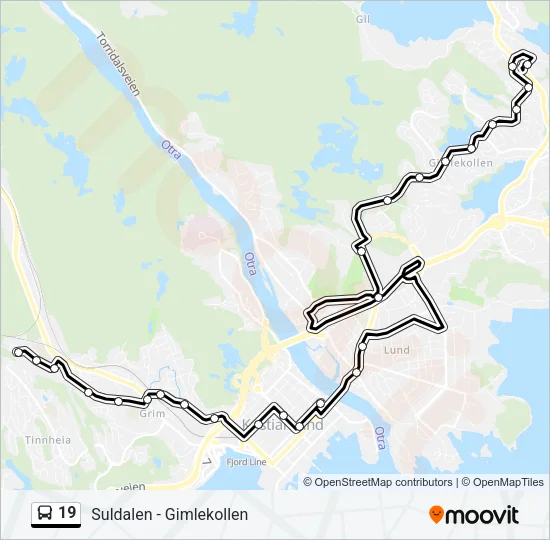 19 Bus Line Map