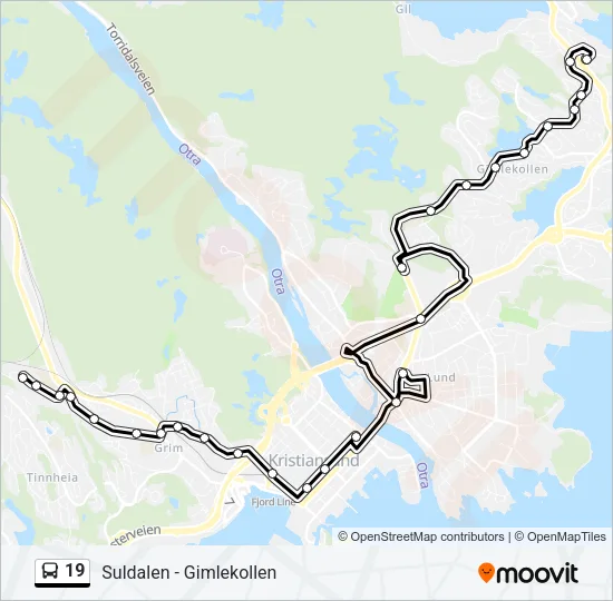 19 Bus Line Map