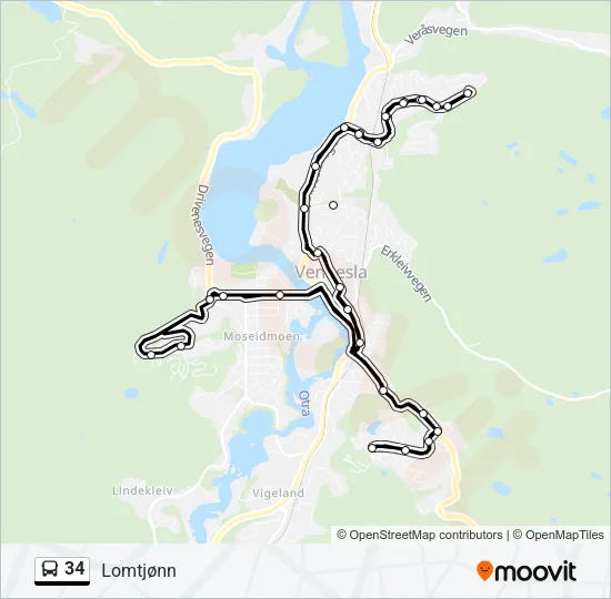 34 Bus Line Map