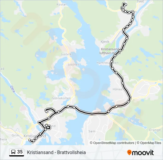 35 Bus Line Map