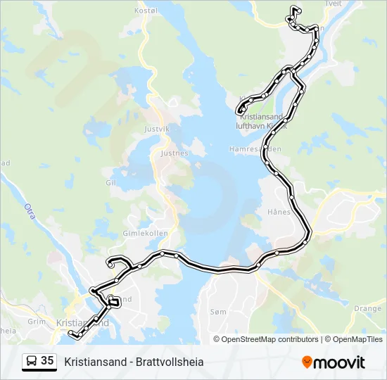 35 Bus Line Map