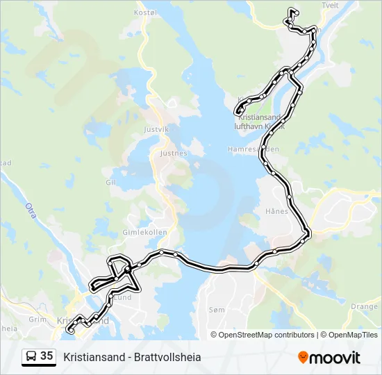 35 Bus Line Map