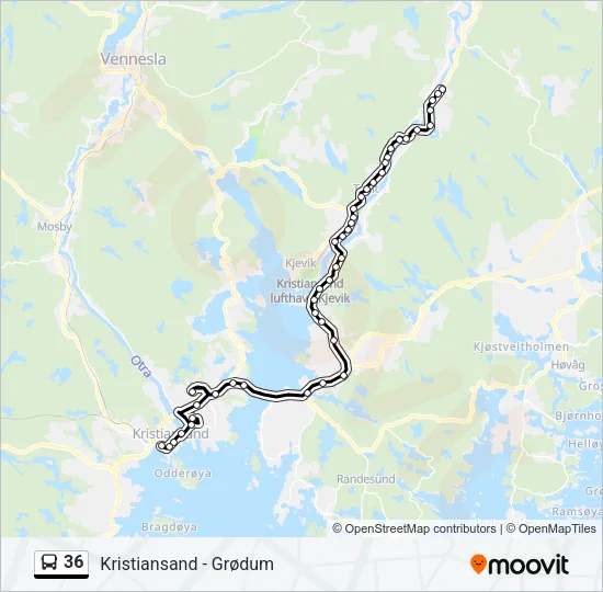 36 Bus Line Map