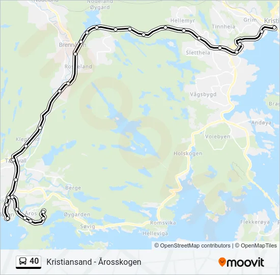 40 Bus Line Map