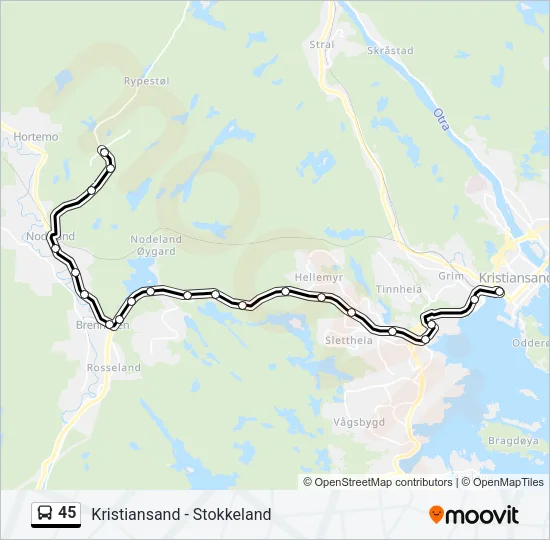 45 Bus Line Map