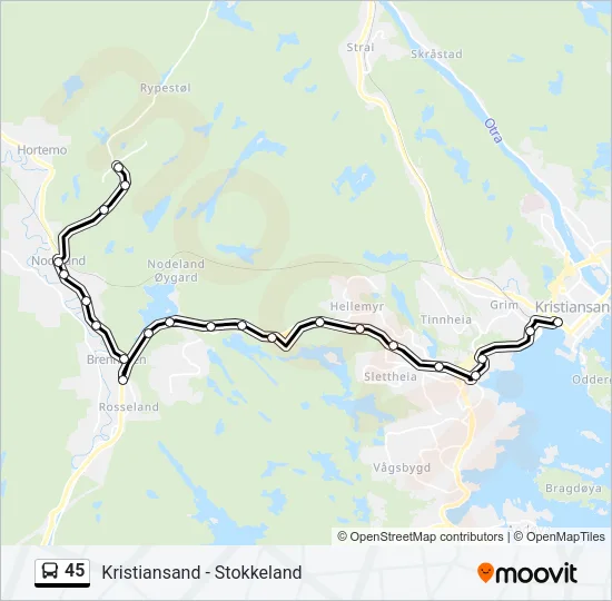 45 Bus Line Map