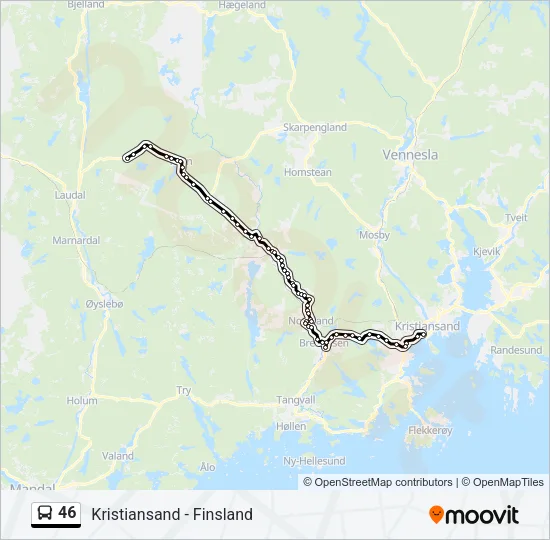 46 Bus Line Map