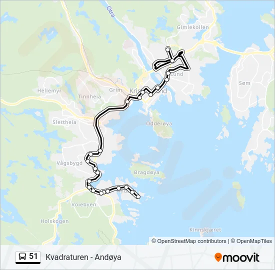 51 Bus Line Map