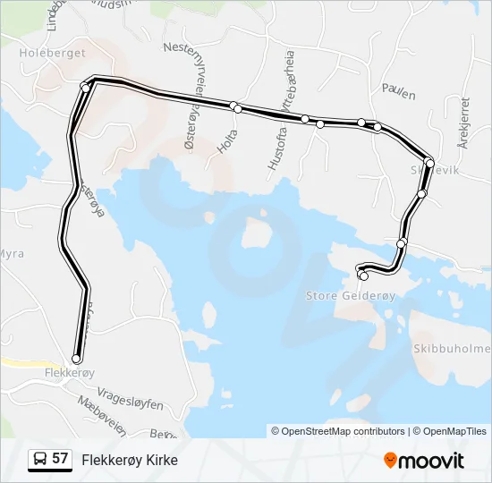 57 Bus Line Map