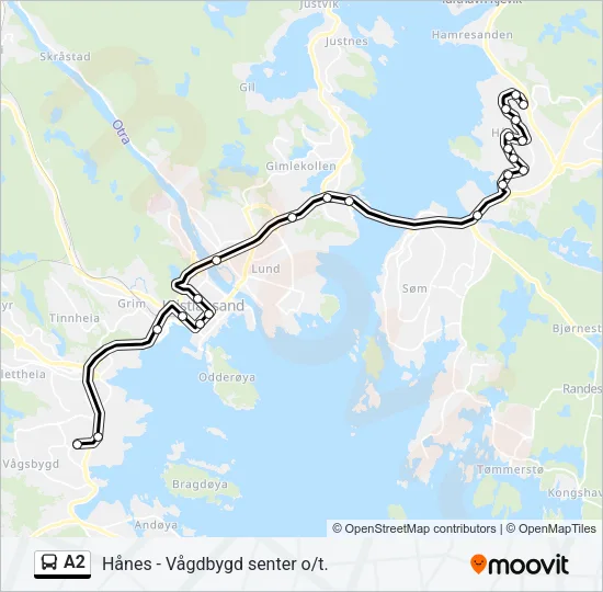 A2 Bus Line Map