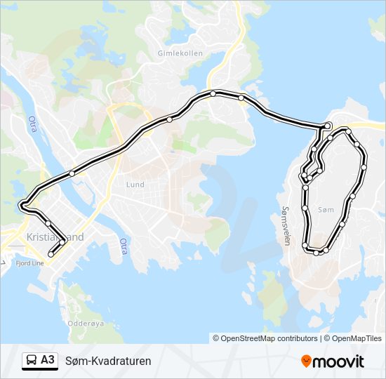 A3 Bus Line Map