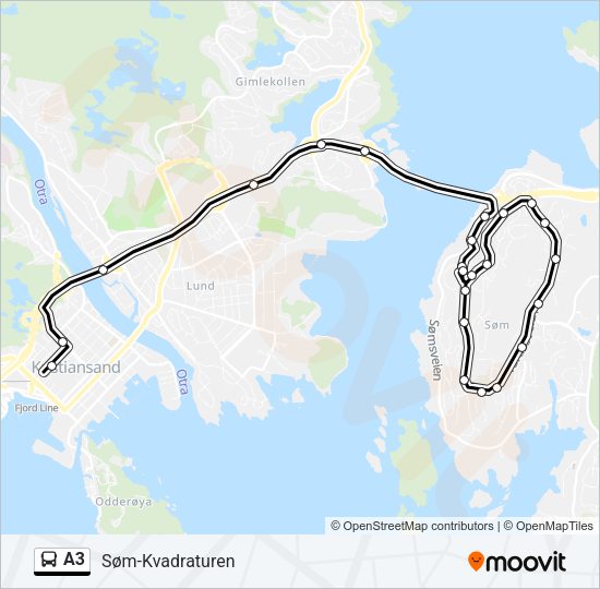 A3 Bus Line Map