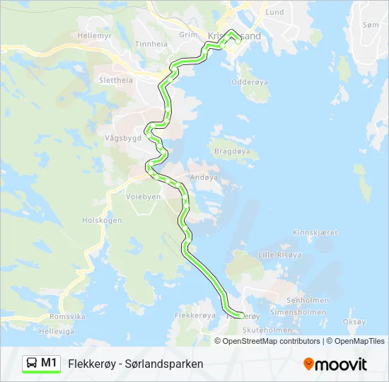 M1 Bus Line Map