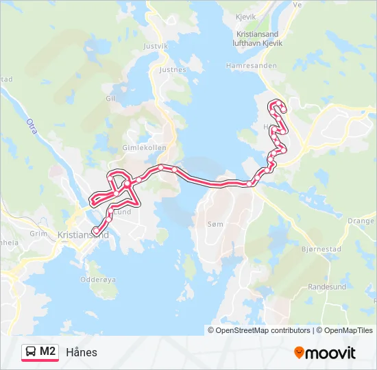 M2 Bus Line Map