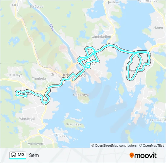 M3 Bus Line Map