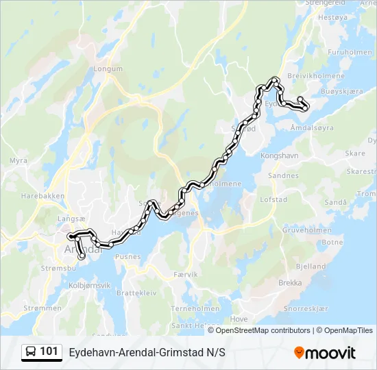 101 Bus Line Map