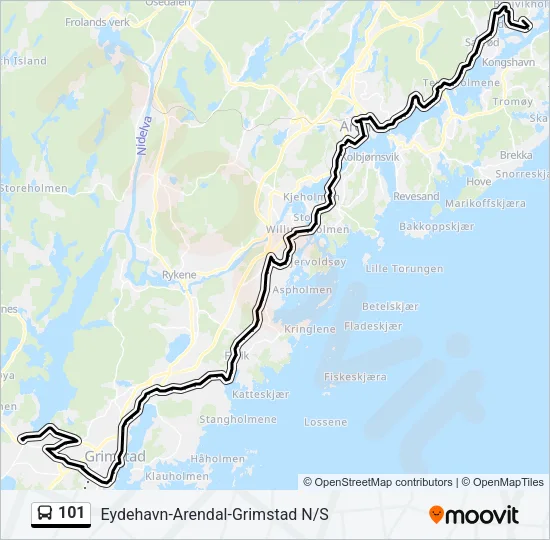 101 Bus Line Map