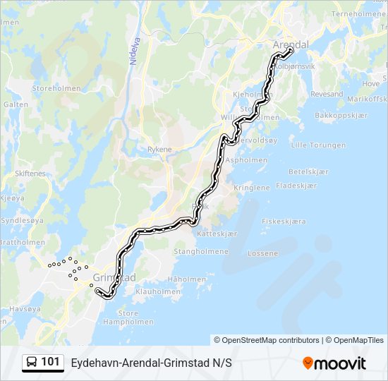 101 Bus Line Map