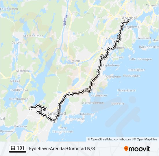 101 Bus Line Map